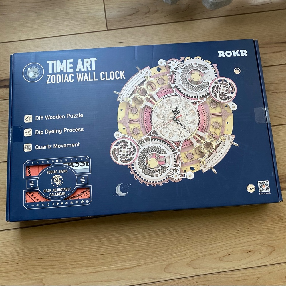 Zodiac Wall Clock - DIY Intricate Gold and Silver Design